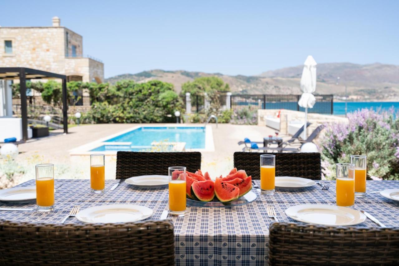 Beachfront Villa Turquoise With Private Pool, Bbq And Ping Pong Table ハニア エクステリア 写真