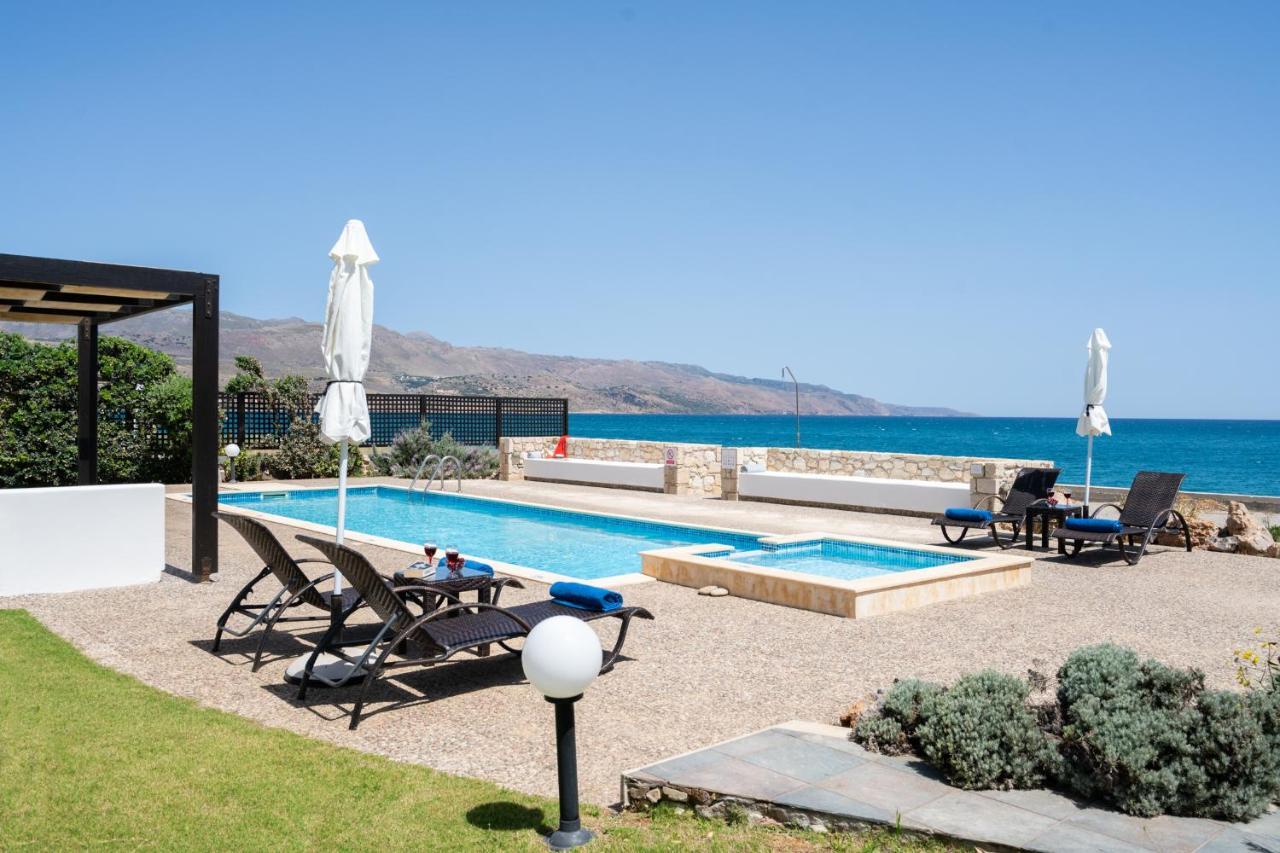Beachfront Villa Turquoise With Private Pool, Bbq And Ping Pong Table ハニア エクステリア 写真